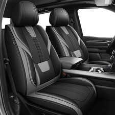 Custom Fit for Dodge Ram 1500 Seat Covers 5 Seat(Curved Bench) #092 black&grey