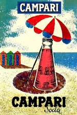 Poster poster advertising print aperitif Bitter Campari Milano 50x70 cm.