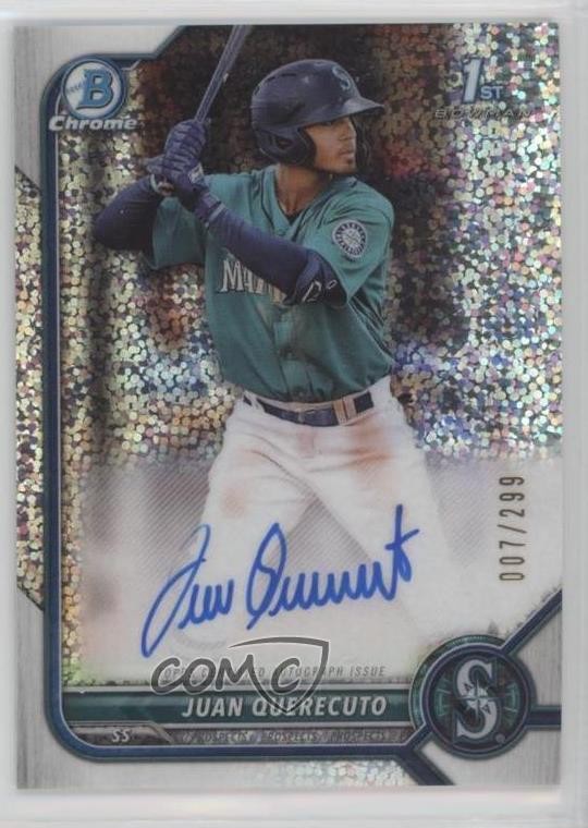2022 Bowman Chrome Prospect Speckle Refractor 7/299 Juan Querecuto #CPA-JQ Auto
