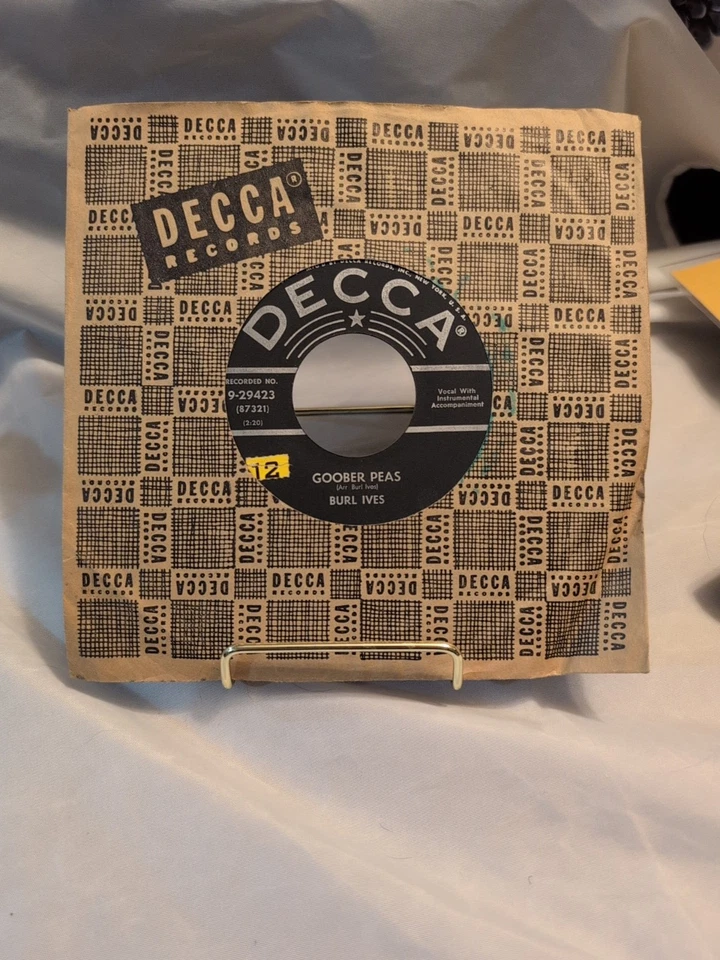 BURL IVES Vg, Ballad Of Davy Crockett 45 Goober Peas 29423 Decca - Image 3 of 3