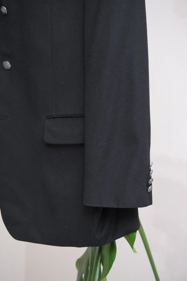 YSL Yves Saint Laurent Vintage Men's Black Wool & Cashmere Blazer Jacket Size 52 - Image 3 of 4