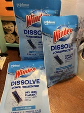 3 refill WINDEX DISSOLVE CONCENTRATED POD GLASS CLEANER REFILL