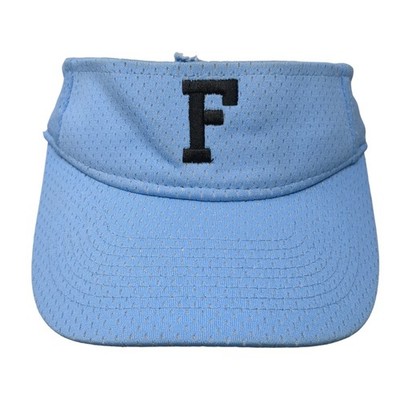 F Logo Strapback Sun Visor Cap Blue One Size Adjustable Augusta Sportswear