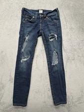 True Religion Jeans Womens 27 Distressed Skinny Made in USA Denim Ripped Pants