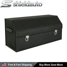 Universal Car Trunk Organizer Durable Leather Suv Cargo Storage Box With Lid