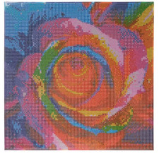 STRETCHED CANVAS FRAMED DIAMOND DOT ART KITS - HOBBY LOBBY- Rainbow Rose