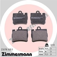 Zimmermann Bremsbelagsatz, Scheibenbremse Hinterachse FüR MERCEDES-BENZ