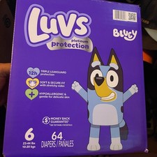 Luvs Platinum Protection Bluey Diapers Size 6 23-44 lbs 64 Count Box