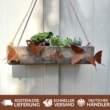 5-Teilig Rostige Schmetterlinge Deko Edelrost Metall Stecker Rostoptik Premium