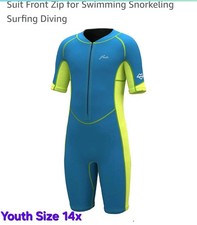 Hevto Youth Neoprene Full Shorty Wetsuit for Surfing 3/2mm Size 14x
