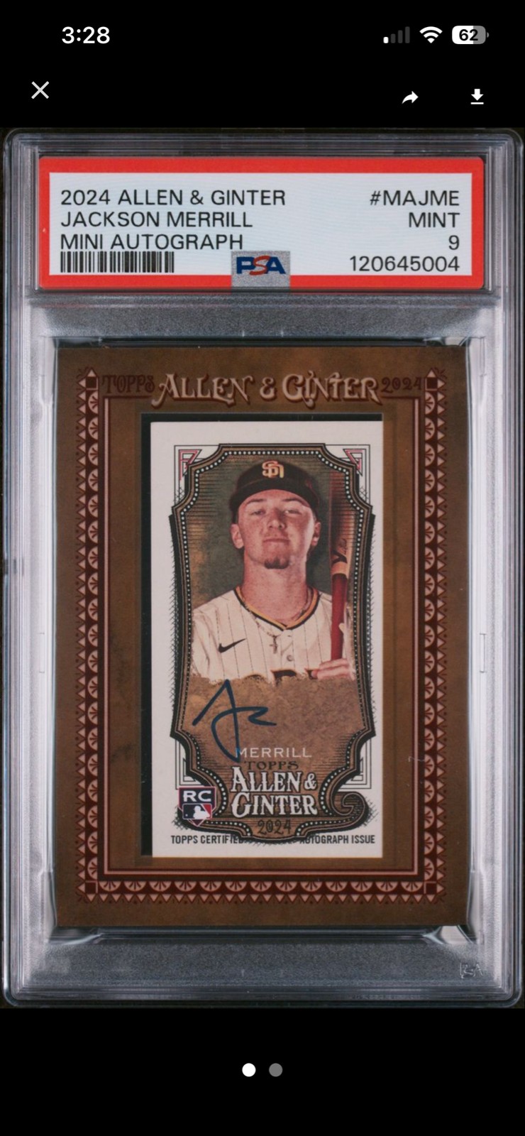 2024 Topps Allen & Ginter - Mini Baseball Autographs Jackson Merrill #MA-JME...