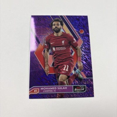 2023 MOHAMED SALAH 189/199 TOPPS FINEST UEFA CHAMPIONS LEAGUE SHIMMER PURPLE