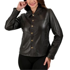 Frye Women s Brown Lamb Leather Jacket with S...