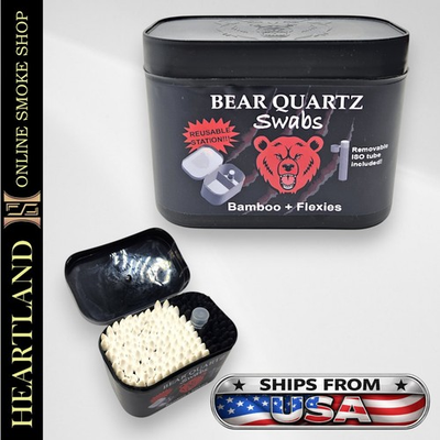 #ad Bear Quartz Cotton Swab Q Tip Bamboo Cleaner Bong Bowl Head Slide Pipe Cleaning $9.99