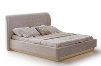 Modernes Gepolstertes Bett Beige Elegant Komfortabel Doppelbett Design
