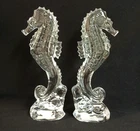 Vintage (Set of 2) Waterford Crystal Seahorse Cape Collection Figurines 7.25"