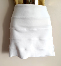 Bnwt Nikka white Paneled Short Mini Skirt Bodycon fitted stretch Uk 14 Eu42 Us10