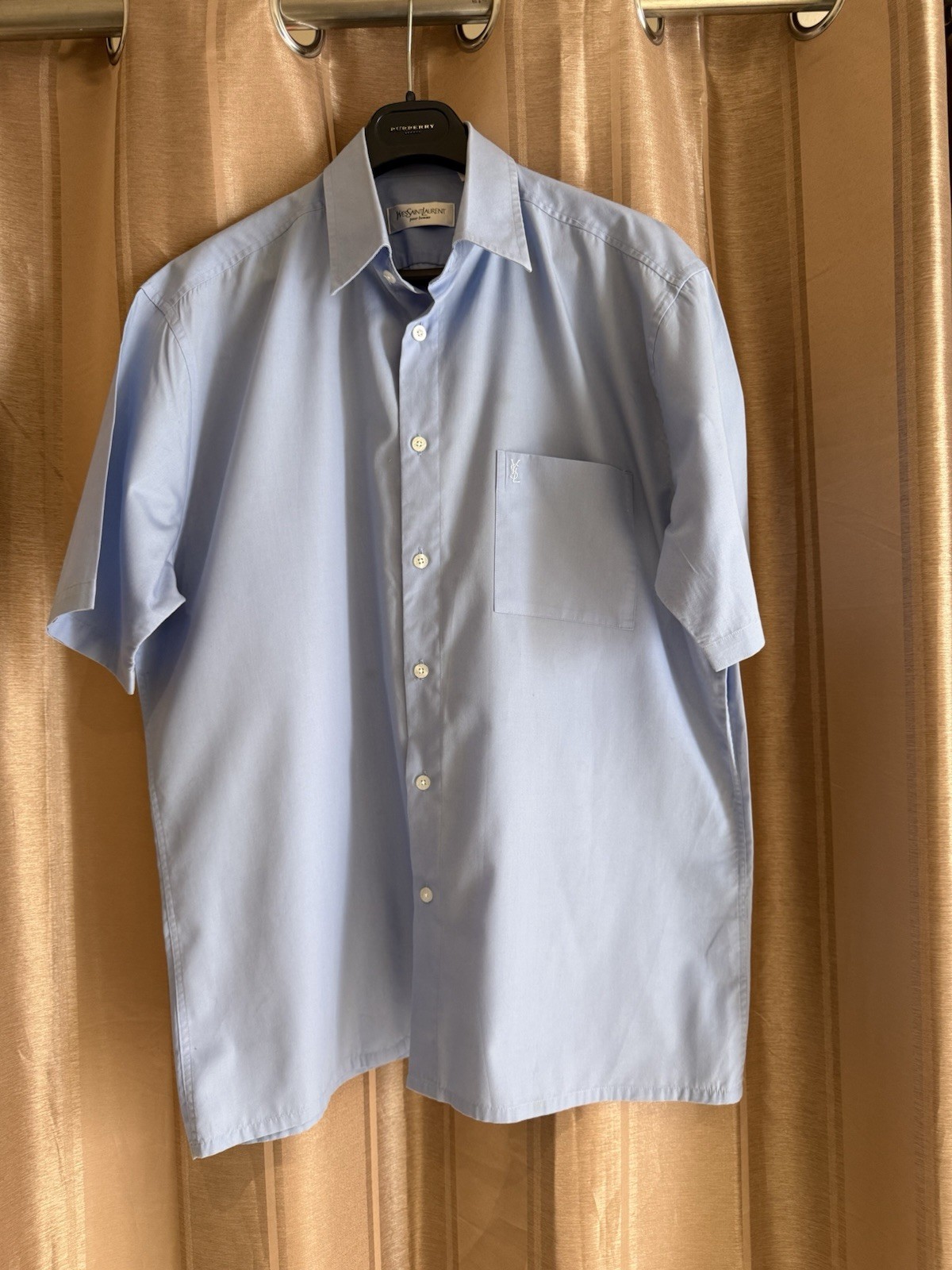 Camicia uomo YSL YVES SAINT LAURENT blu pallido ottime condizioni L P2P 23”