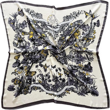 Silk Like Head Scarf for Women - Satin Large Hair Scarves - 35" Square Silk Hair