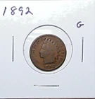 1892 US Indian Head Cent  G Good Free Shipping