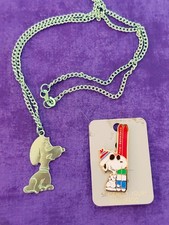 Vintage Snoopy Necklace  Snoopy Pin. You will get Both 