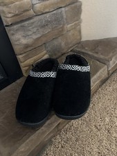 Muk Luks Faux Suedes Clog Slippers Black Size XL 11-12 New