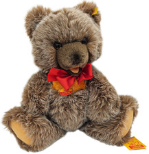 Steiff Zotty Bear Stuffed Plush 0305/40 Brown Red Bow w/ Store Tags West Germany