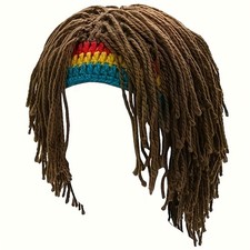 Extra Eye-Catching Dreadlocks Wig Hood Beanie Hat-Retro Hippie Party Photo Prop