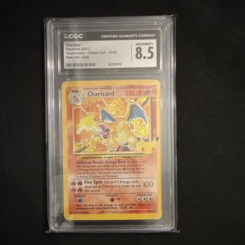 Pokémon CGC 8.5 Charizard 4/102 Celebrations Classic Collection Holo 2021 Card