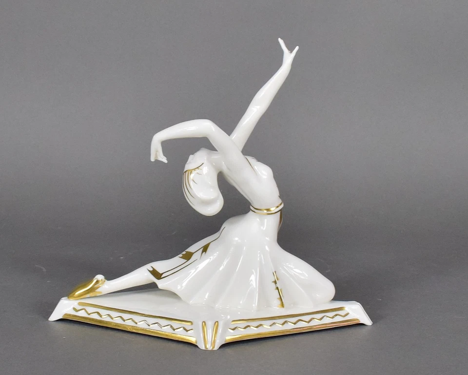 Hutschenreuther Art Deco Tutter Tänzerin Figur figure dancer Porzellan porcelain - Bild 4 von 4