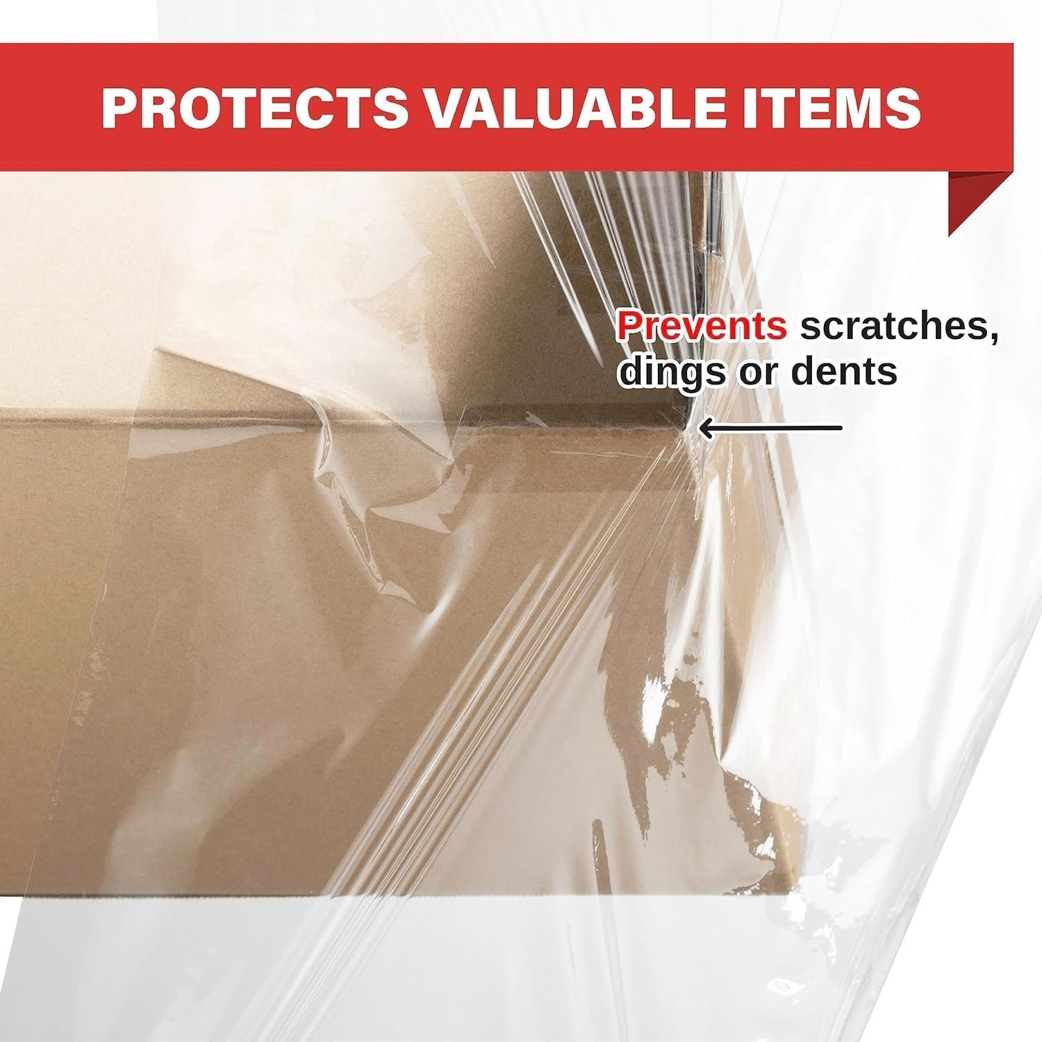 Durable 4-Pack Stretch Wrap - 17.5" Clear Industrial Film for Moving Supplies