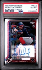 2025 TOPPS CHROME RC AUTOS #RAAC ANDRES CHAPARRO PSA 8