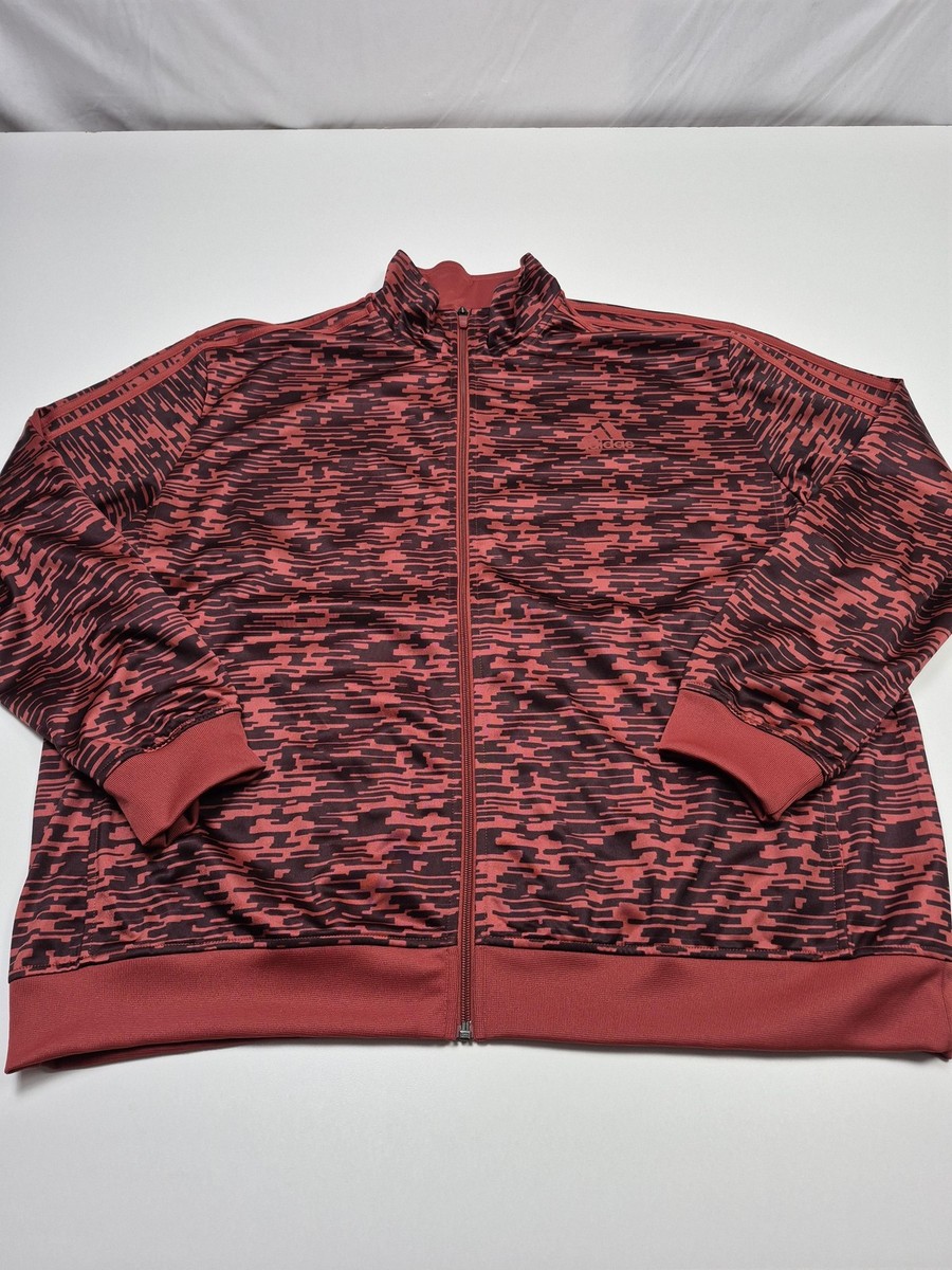 トップス  originals track top 2XL Adidas Essentials Track Jacket Mens 2XL Red Camo Full Zip Training
