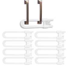 Vmaisi 8 Pack Baby Sliding Cabinet Locks - Adjustable U Shaped Child Safety Lock