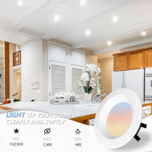 Lmlaite 4” LED Recessed Lighting 12 Pack, 5CCT Ultra-Thin Selectable Can Lights, - Picture 3 of 6