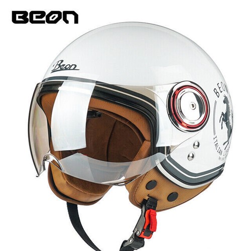 DOT ECE Vintage Motorcycle Helmets Half Open Face Motorbike Scooter Helmet Casco - Imagen 4 de 34