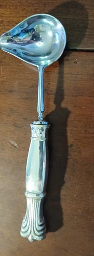 sterling handle pour spout stainless ladle stylized acanthus vintage server
