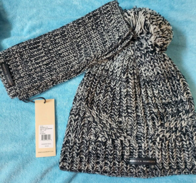 Rebecca Minkoff Pom Pom Beanie & Armwarmer Set BRAND NEW  display picture 1