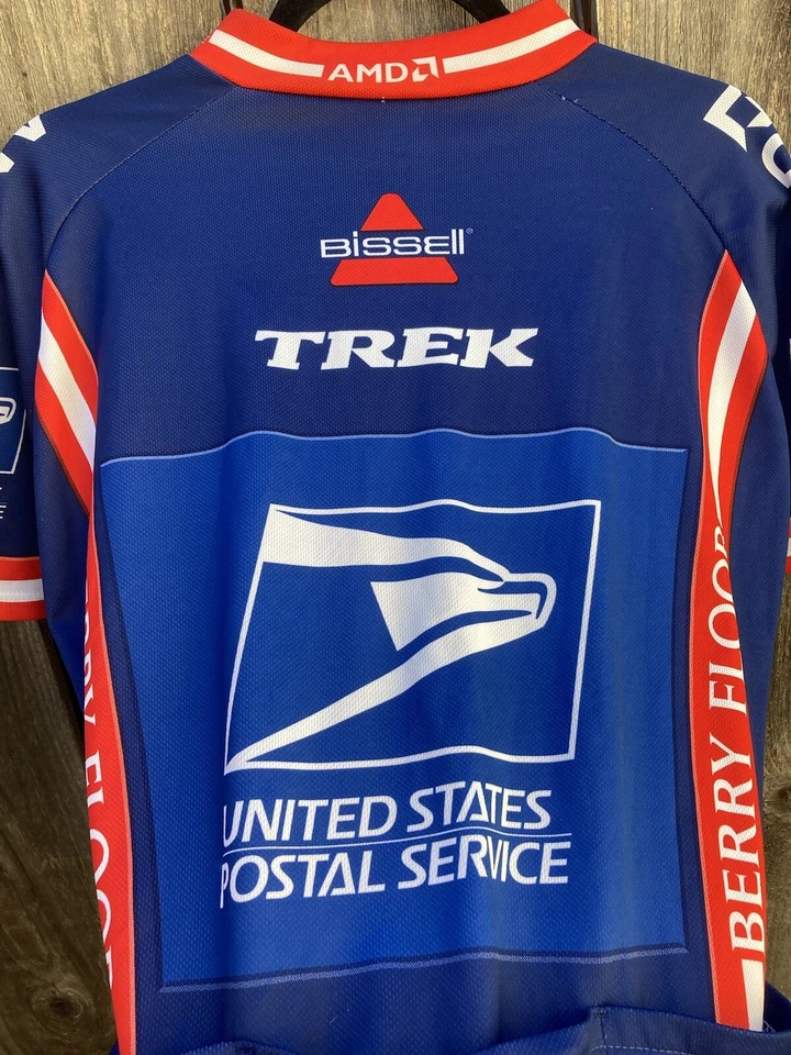 Camiseta de ciclismo para hombre USPS Nike Dri-Fit XL Subaru Trek bolsillos media cremallera multi Foto 3 de 4