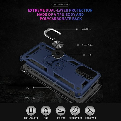 For Samsung S21 S10 S20 A21S A71 Shockproof Rugged Ring Stand Armor Case Cover - Picture 6 of 15