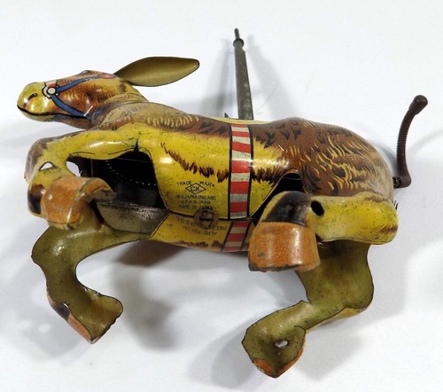 FOR PARTS Kuramochi circus horse + harness racing horse & cart vintage Japan tin - Picture 7 of 13