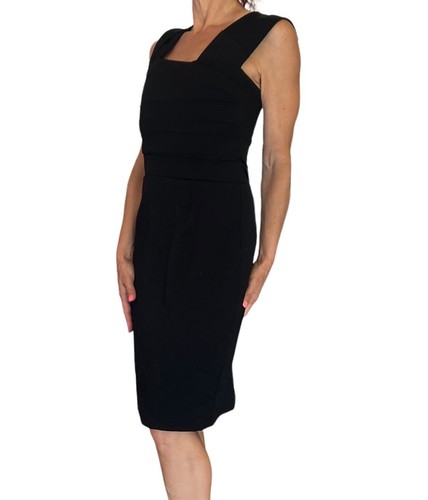 BLACK HALO JACKIE O BLACK SLEEVELESS SHEATH WOMEN'S DRESS ASYMMETRIC SHOULDERS 4 - Picture 7 of 13