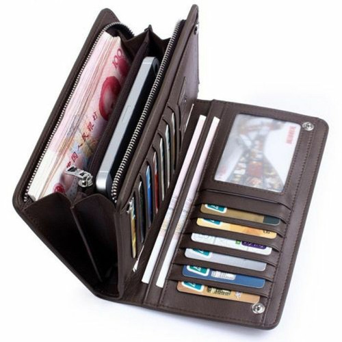Men Long Wallet Credit Card Holder Large Capacity Purse Leather Money Bag Clutch - Picture 6 of 17