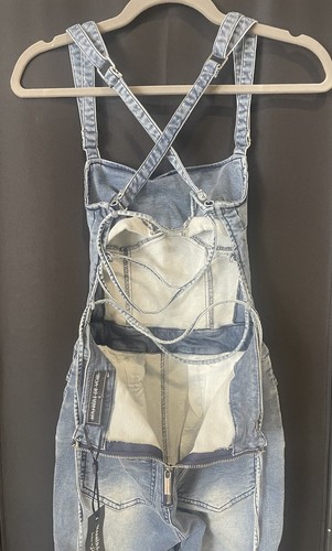 Maniere De Voir Womens Denim Unitard Jumpsuit Size 6 One Piece - NEW - Picture 4 of 9