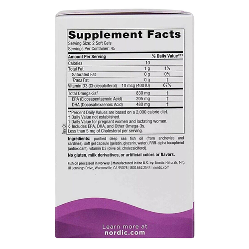 Nordic Naturals Prenatal DHA Softgels, Unflavored, 830 mg, Non-GMO, 90 Ct - Picture 2 of 4