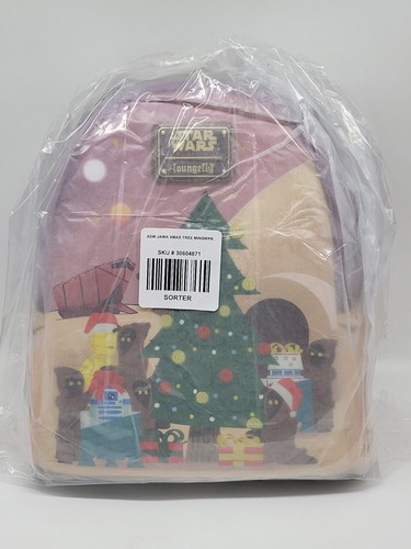 Loungefly Star Wars Jawa Christmas Tree Mini Backpack Luke Skywalker C-3PO R2-D2 - Picture 5 of 6