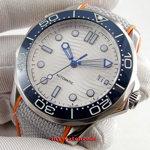 Orologio da uomo automatico 41 mm Bliger quadrante nero blu vetro zaffiro PT5000 8215 NH35 - Foto 12 di 14