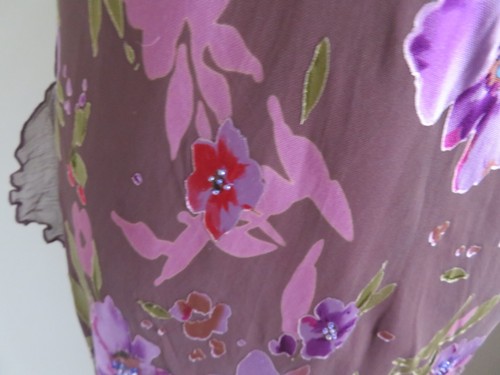 SILK MIX BIAS CUT DRESS BY MONSOON SZ 20 - SHADES OF PURPLE FLORAL DESIGN - Picture 6 of 17