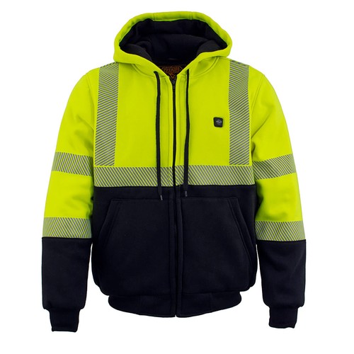 Nexgen Heat 1773 Felpa da Lavoro Uomo Riscaldata Verde Neon Alta Visibilità con Batteria - Foto 12 di 15