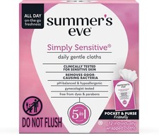 Summer's Eve Simply Sensitive Daily Gentle Feminine Wipes, Removes Odor, pH